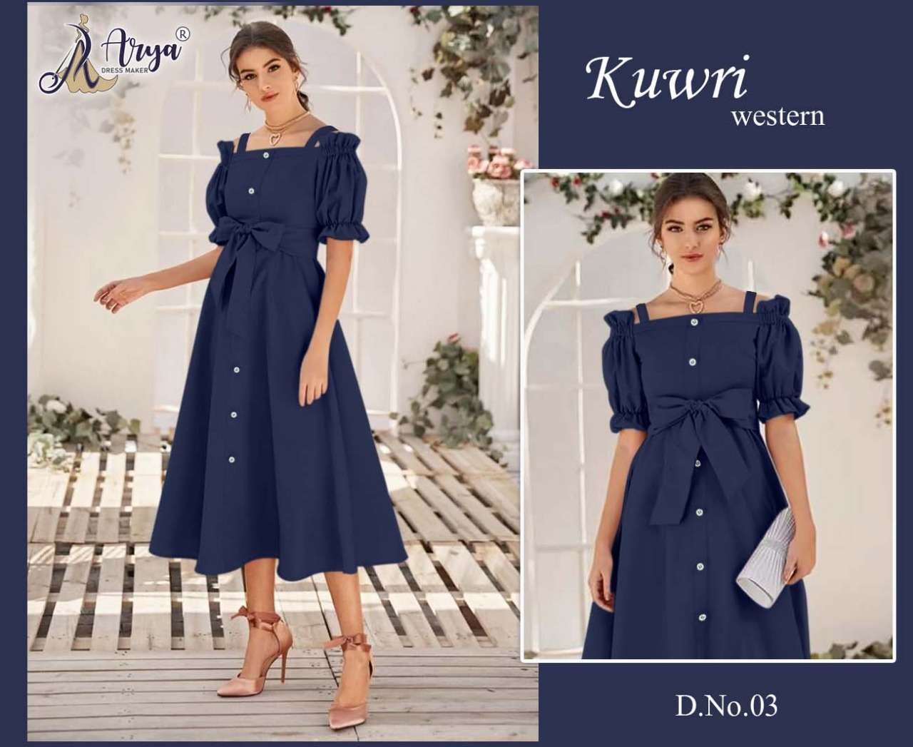 KUWARI WESTERN BY ARYA DRESS MAKER 01 TO 06 SERIES FANCY COTTON WORK KURTIS