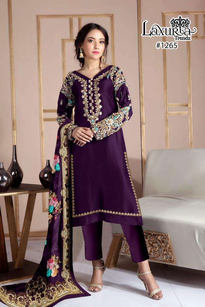 LAXURIA 1265 NX BY LAXURIA TRENDZ FAUX GEORGETTE EMBRODIERY STITCHED DRESSES