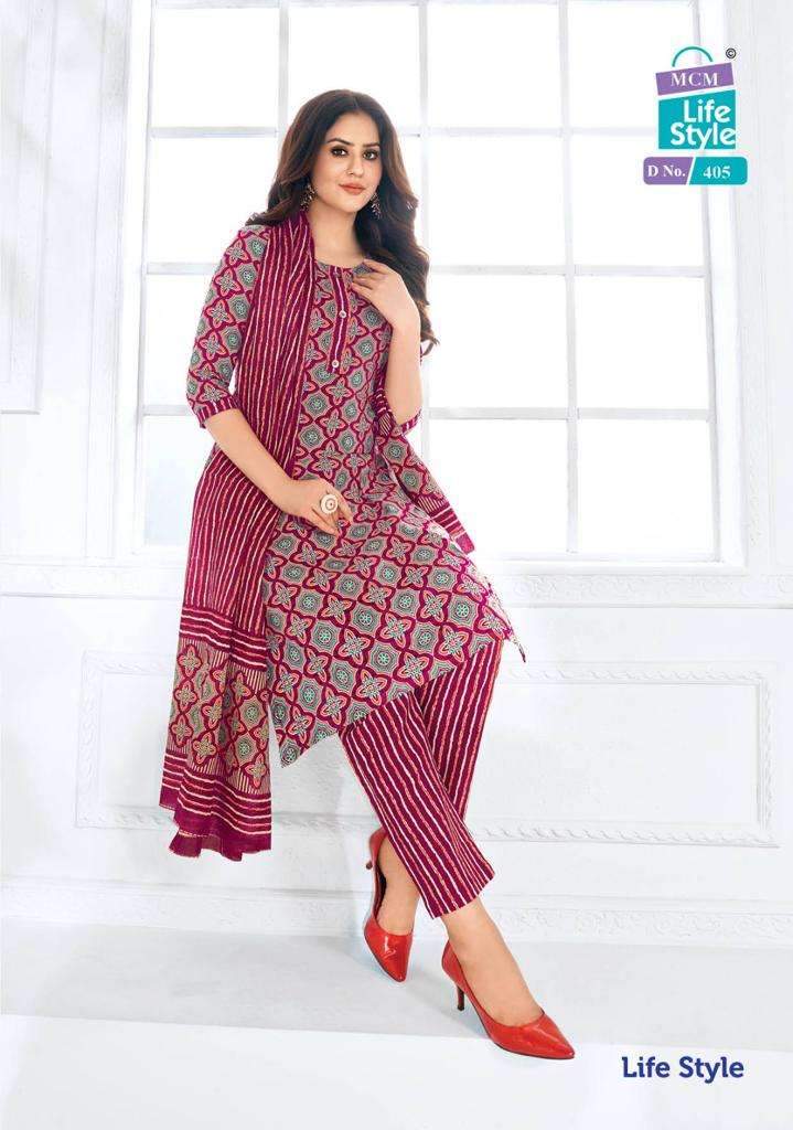 LIFESTYLE VOL-4 BY MCM 405 TO 416 SERIES COTTON PRINT WORK DRESSES