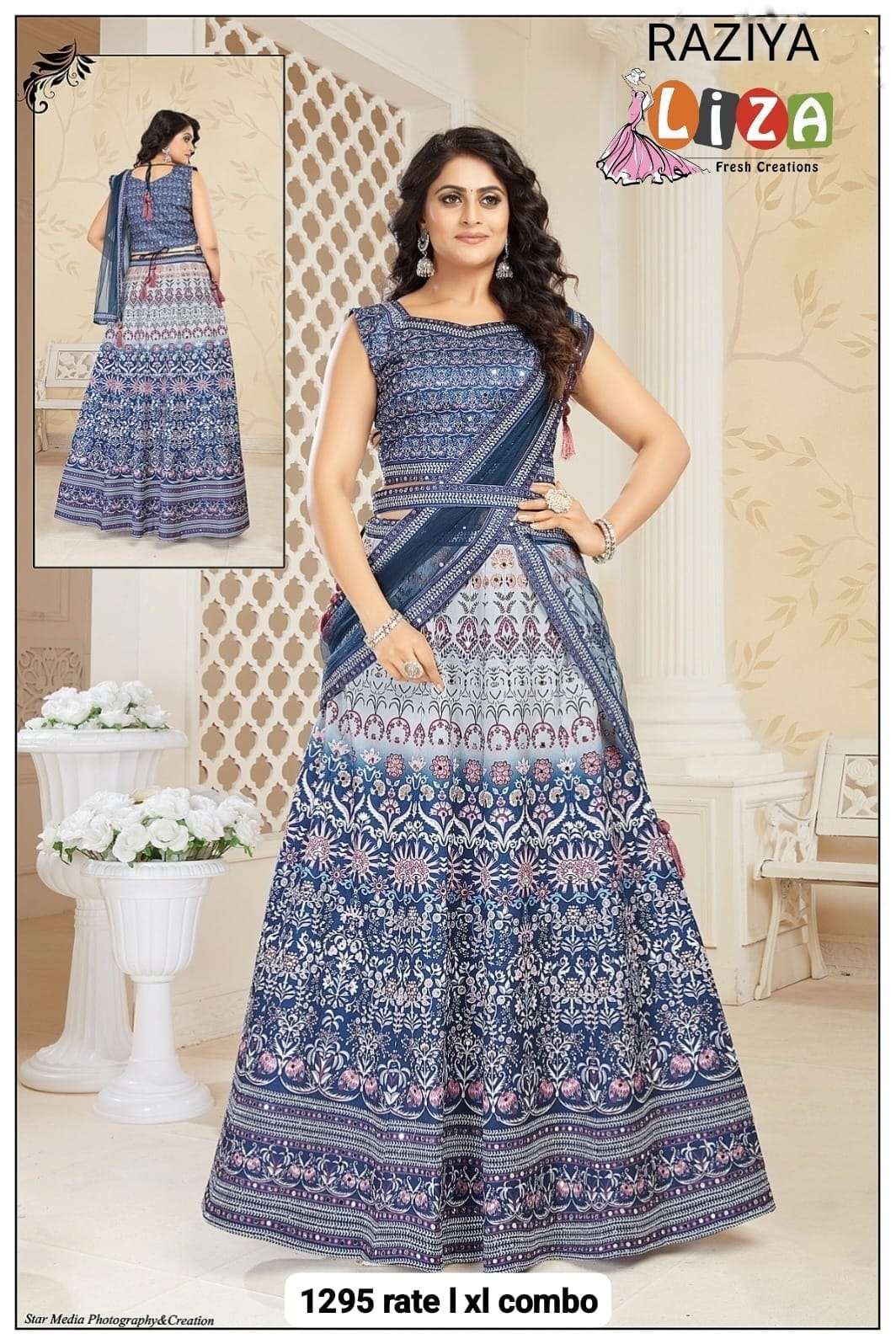 LIZA VICTORIA BY AQSAWHOLESALE EMBROIDERY FANCY WORK STITCHED LEHENGAS