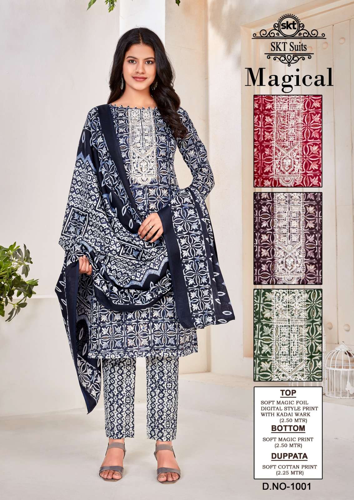 MAGICAL BY SKT SUITS 1001 TO 1006 SERIES MAGIC PRINT WORK PUNJABI SUITS