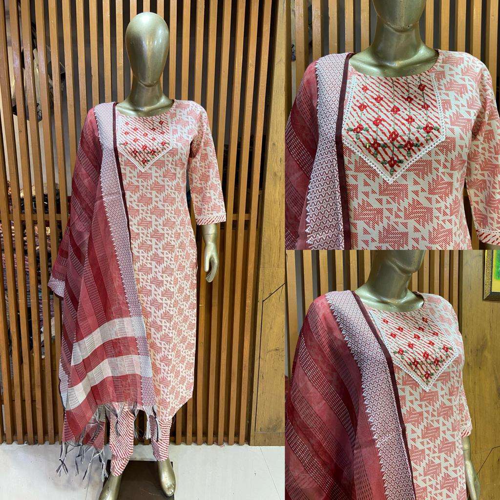 MAHESHWARI BY AQSAWHOLESALE COTTON PRINT EMBROIDERY WORK STITCHED DRESSES