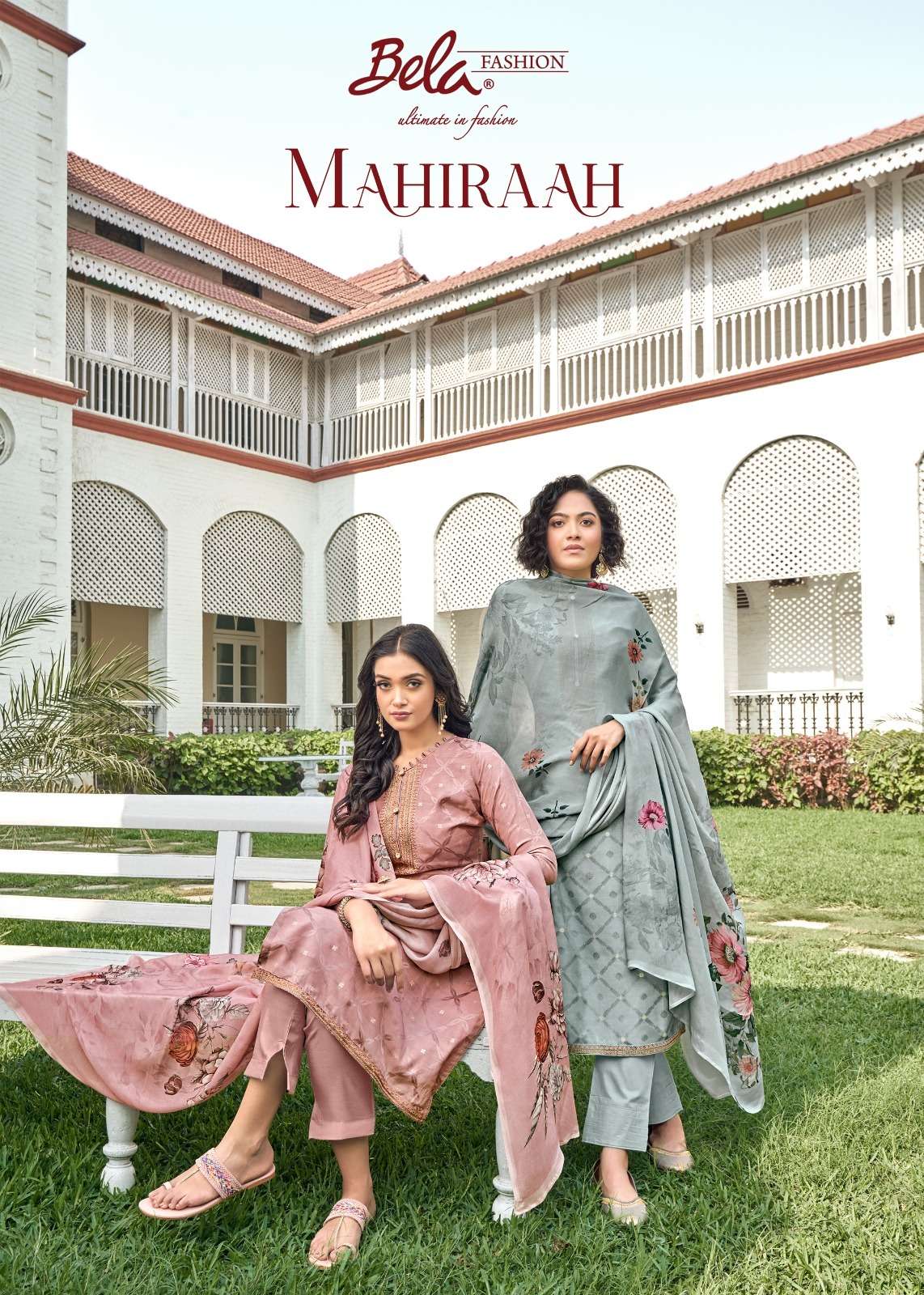 MAHIRAAH BY BELA FASHION 3852 TO 3858 SERIES MUSLIN JACQUARD WORK DRESSES