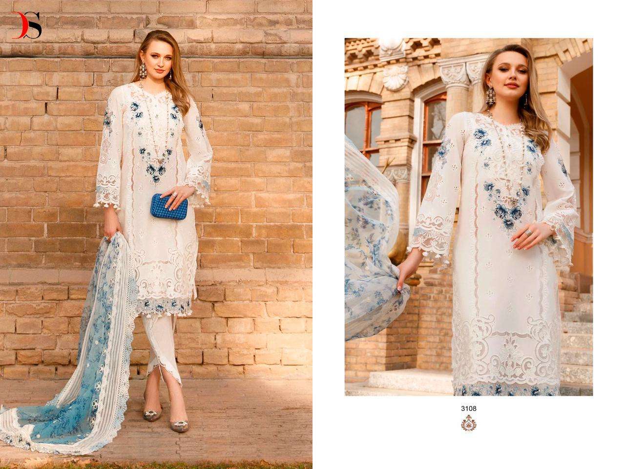 MARIA B 3108 HIT DESIGN BY DEEPSY SUITS PURE COTTON PRINT EMBROIDERY PAKISTANI DRESS