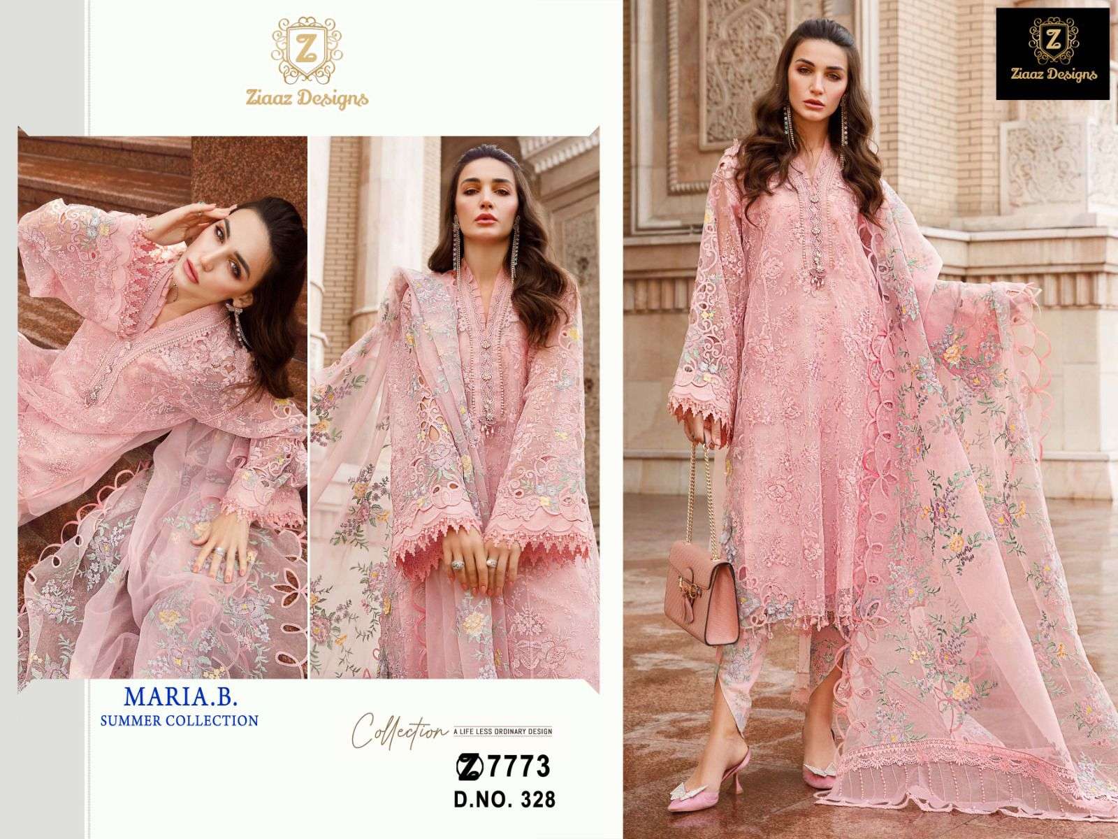 MARIA.B. 328 HIT DESIGN BY ZIAAZ DESIGNS COTTON EMBRODIERY PAKISTANI DRESS