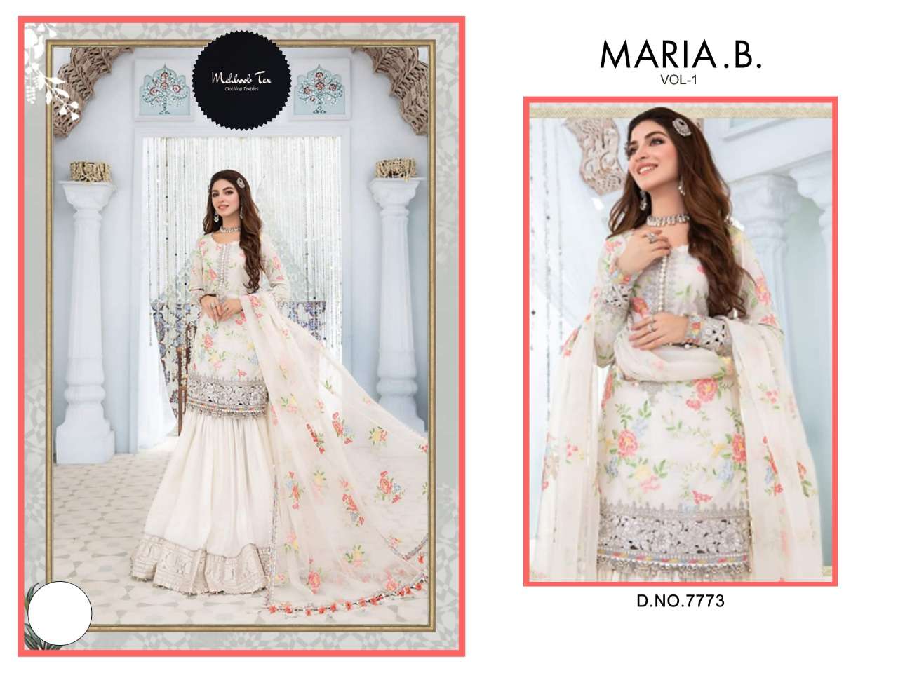 MARIA.B. VOL-1 BY MEHBOOB TEX COTTON PRINT EMBROIDERY PAKISTANI DRESS