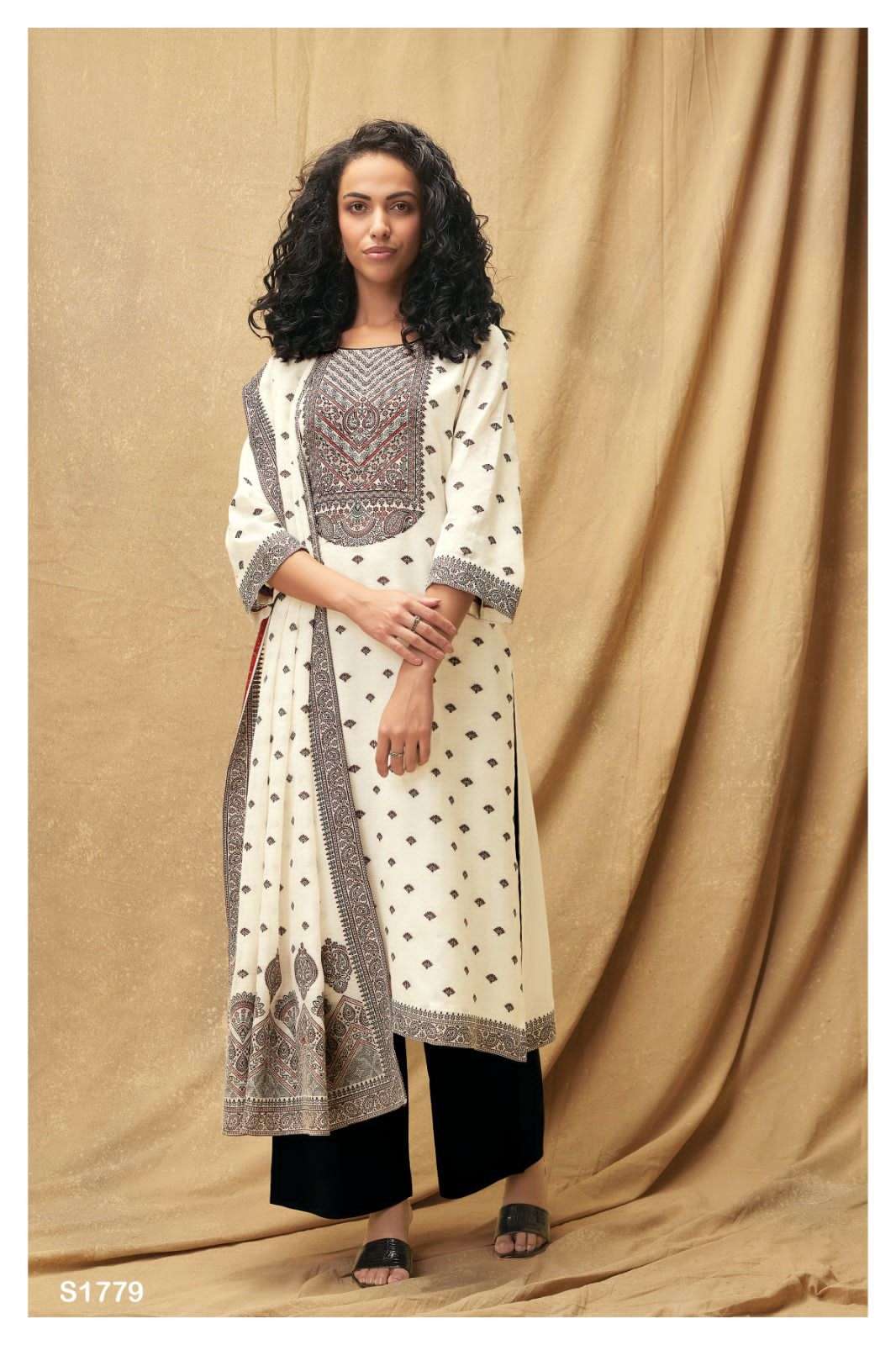 MARIYA 1779 BY GANGA FASHIONS VISCOSE LINEN JACQUARD WORK DRESS