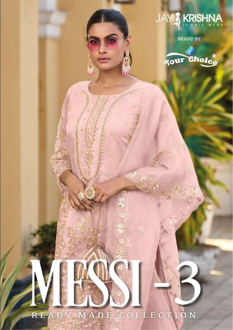 MESSI VOL-3 BY YOUR CHOICE 30001 TO 30004 SERIES HEAVY ORGANZA WORK STITCHED DRESSES