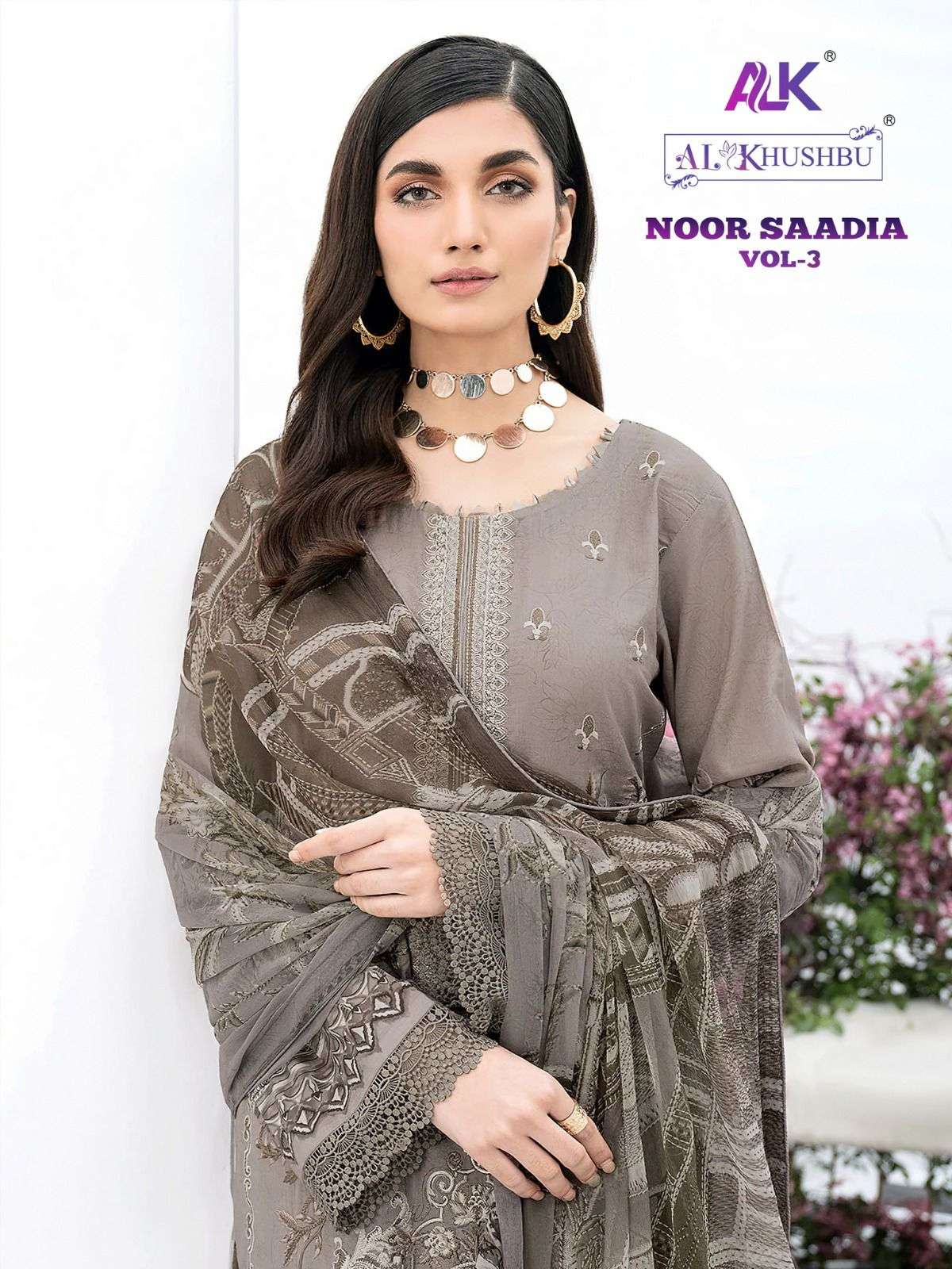 NOOR SAADIA VOL-3 BY AL KHUSHBU 5001 TO 5004 SERIES COTTON EMBROIDERY PAKISTANI DRESSES