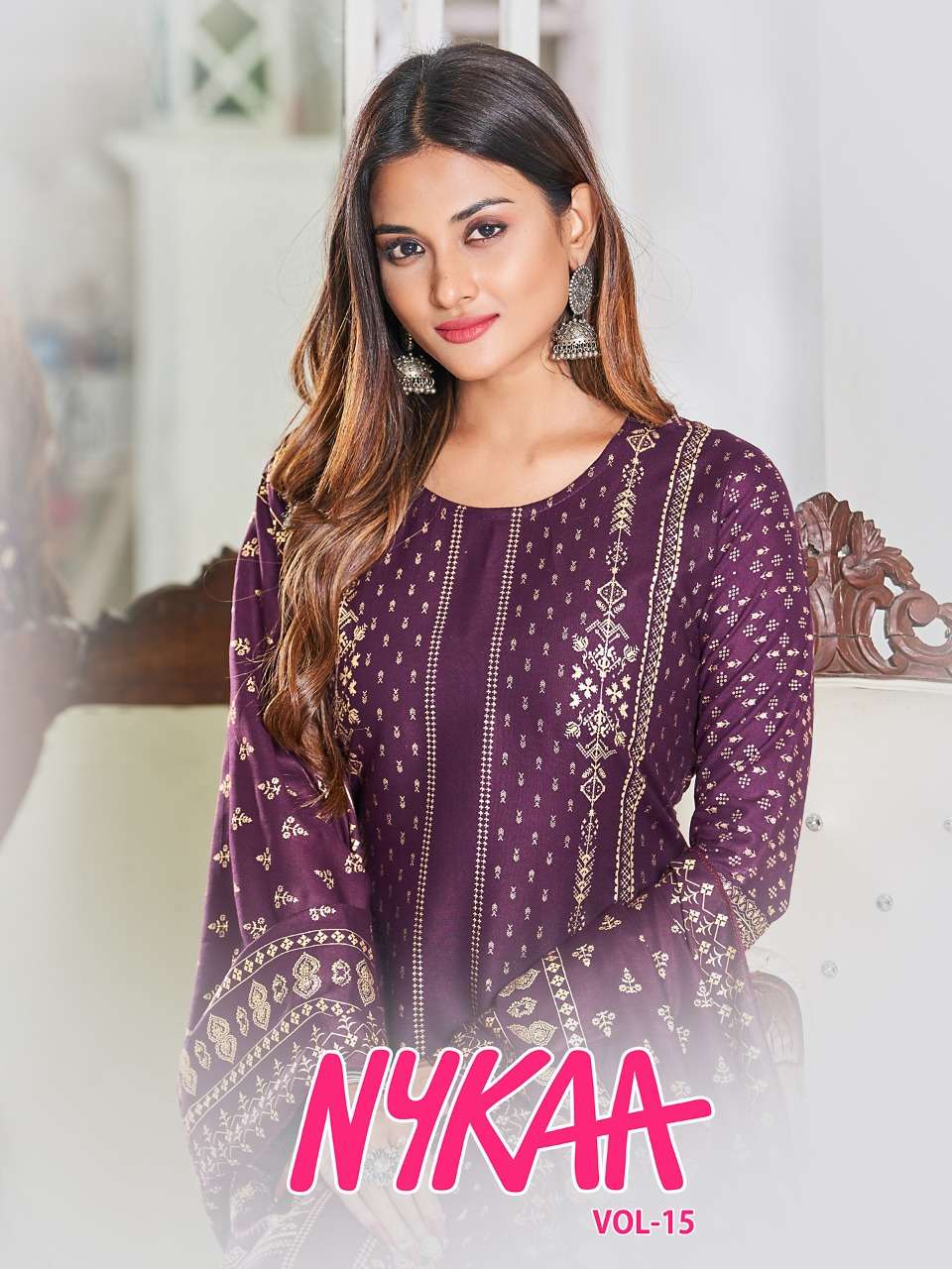 NYKAA VOL-15 BY VIYAA DESIGNER 1501 TO 1506 SERIES RAYON GOLD PRINT STITCHED DRESSES