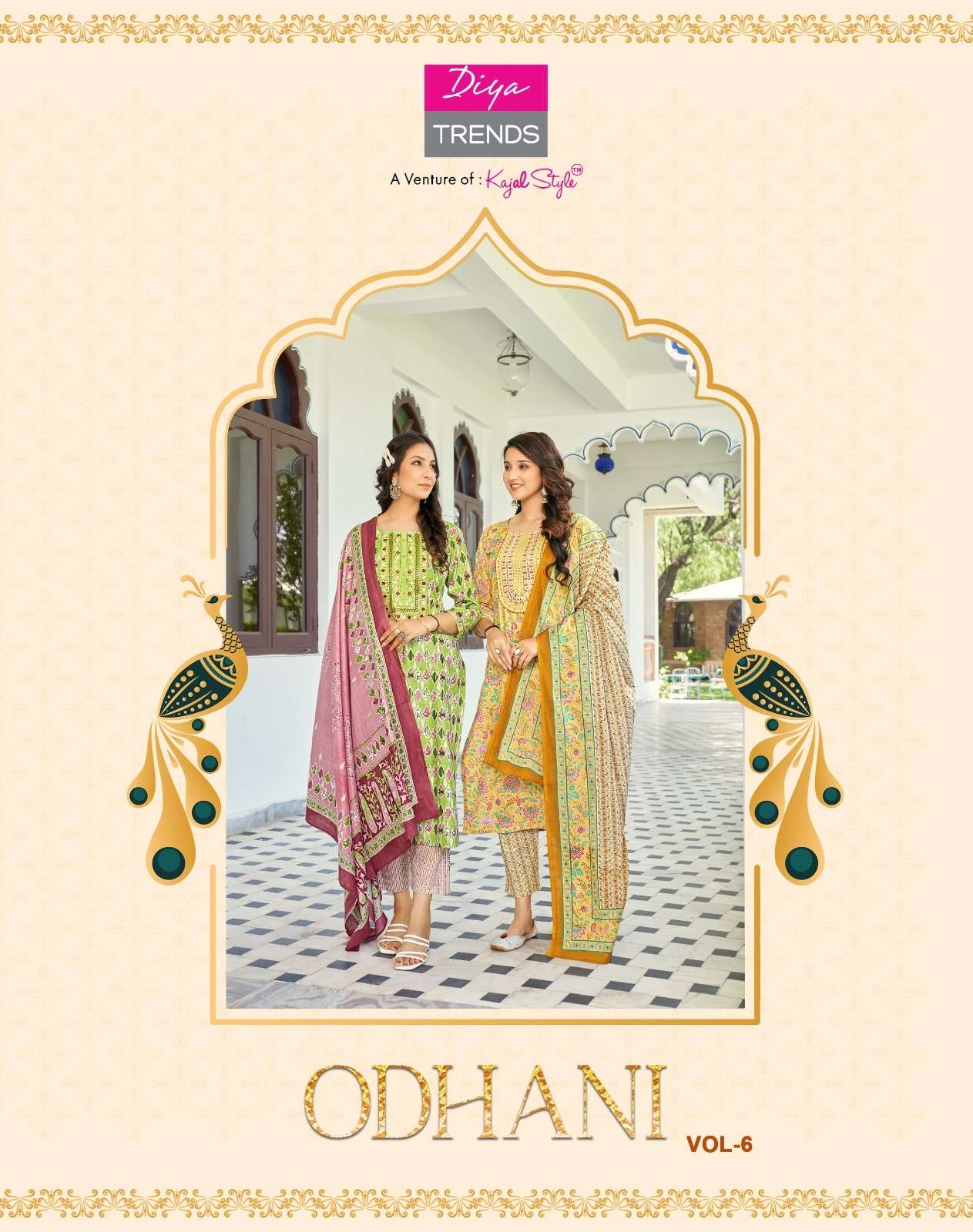 ODHANI VOL-6 BY DIYA TRENDZ 6001 TO 6010 SERIES COTTON EMBROIDERY STITCHED DRESSES