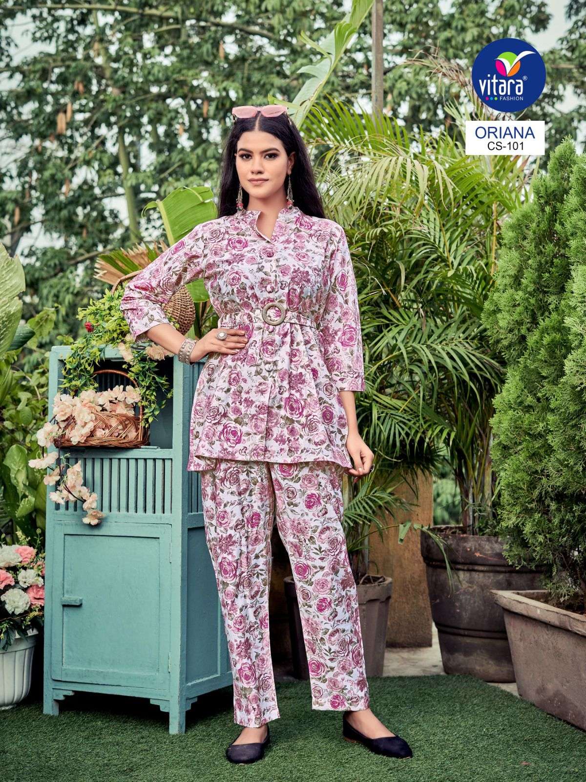 ORIANA BY VITARA FASHION 101 TO 106 SERIES VISCOSE MODAL CHANDERI PRINT CORD-SET