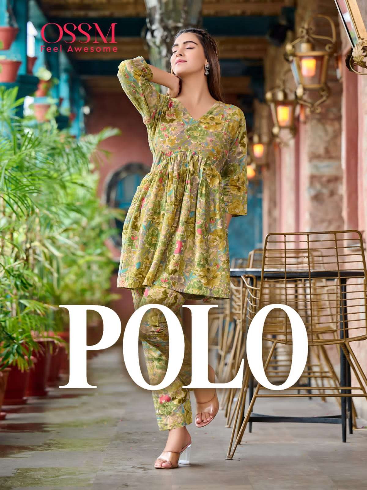 POLO BY OSSM 101 TO 106 SERIES CHANDERI MODAL PRINT WORK STITCHED CORD SET