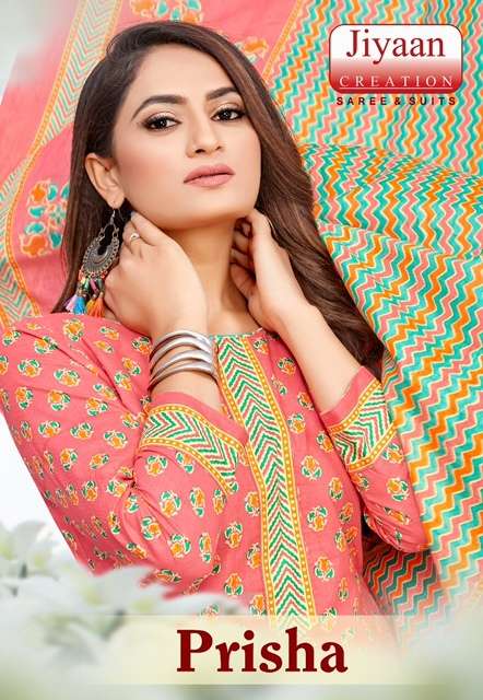 PRISHA BY JIYAAN CREATION 1001 TO 1012 SERIES CAMBRIC COTTON PRINT PATIYALA DRESSES