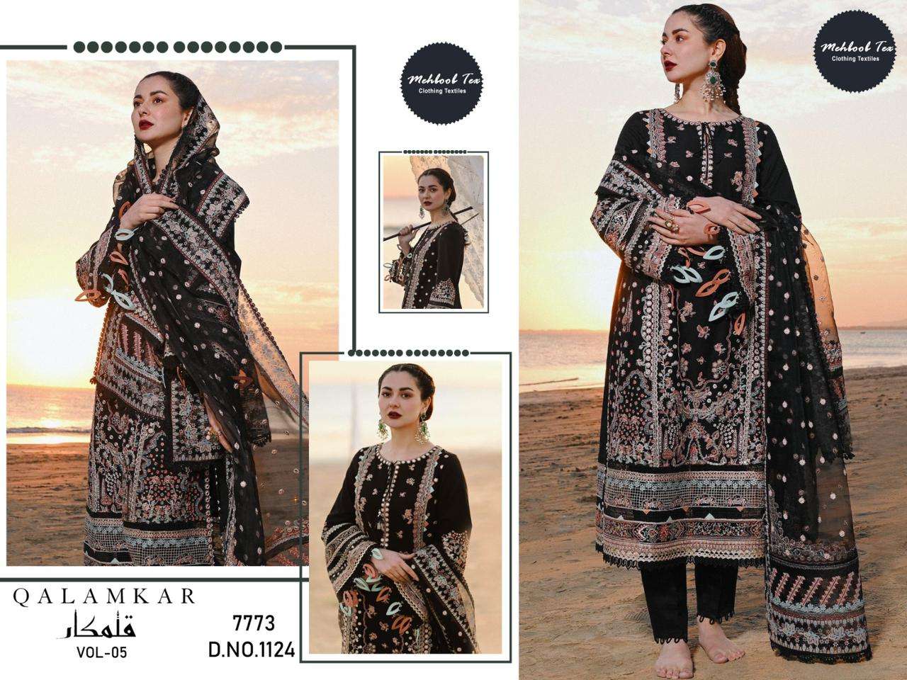 QALAMKAR 1124 HIT DESIGN BY MEHBOOB TEX COTTON RAYON WORK PAKISTANI DRESS