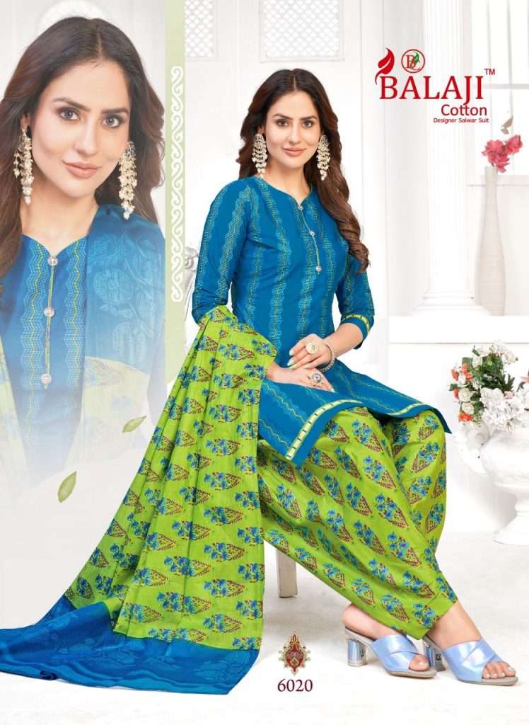 RAJWADI PATIYALA VOL-6 BY BALAJI COTTON 6001 TO 6020 SERIES PURE COTTON PRINT DRESSES