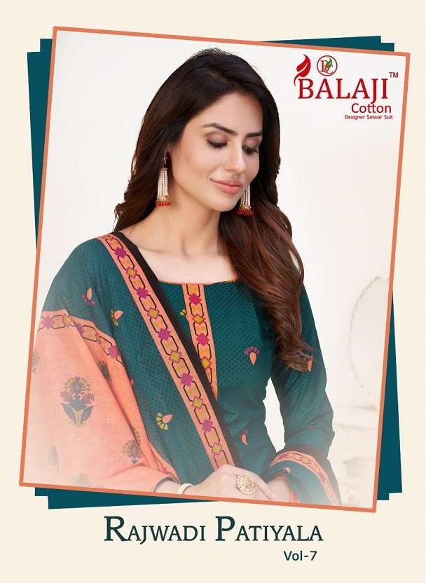 RAJWADI PATIYALA VOL-7 BY BALAJI COTTON 7001 TO 7020 SERIES PURE COTTON PRINT DRESSES