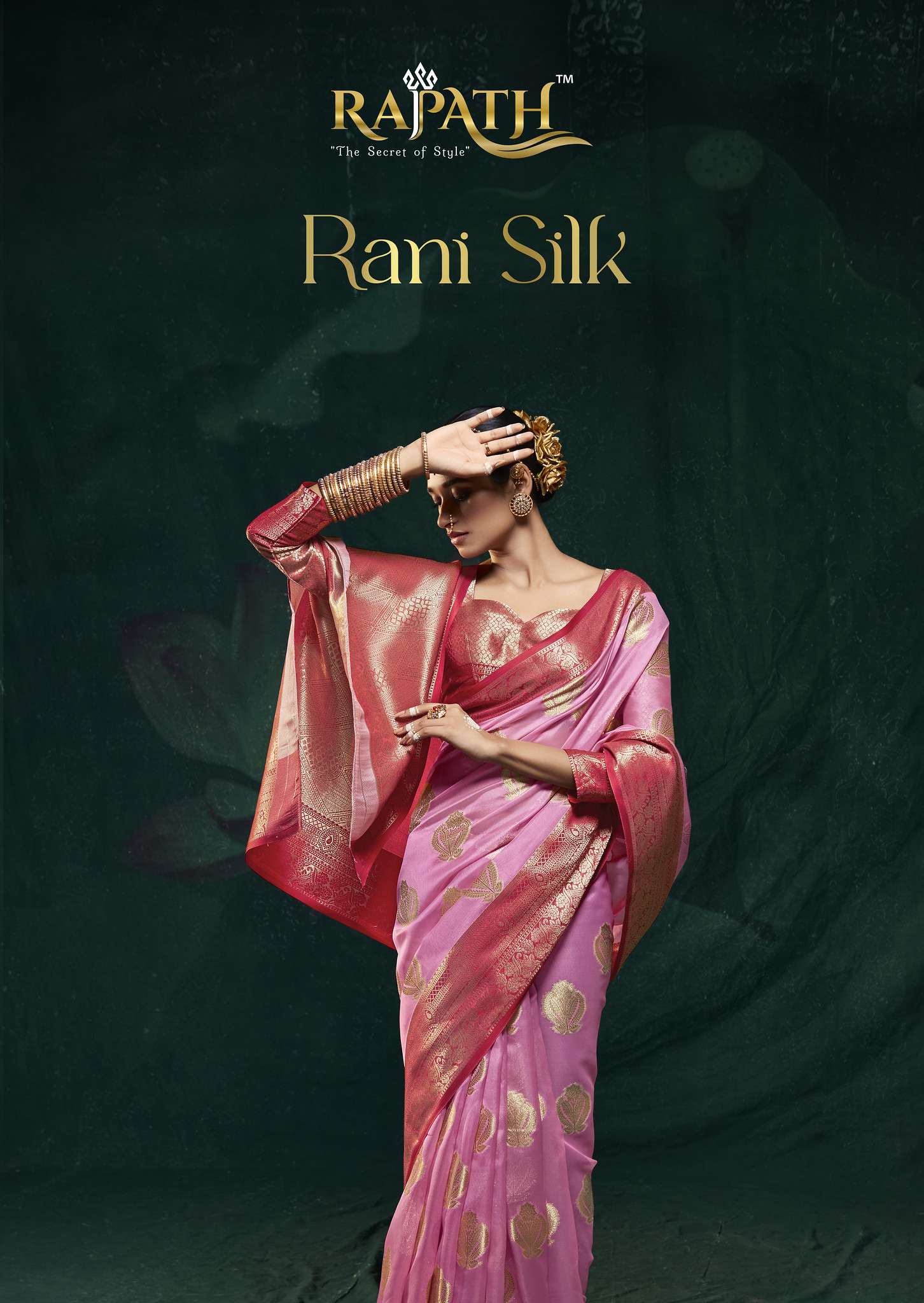 RANI SILK BY RAJPATH 128001 TO 128007 SERIES SOFT SATIN ORGANZA SAREES