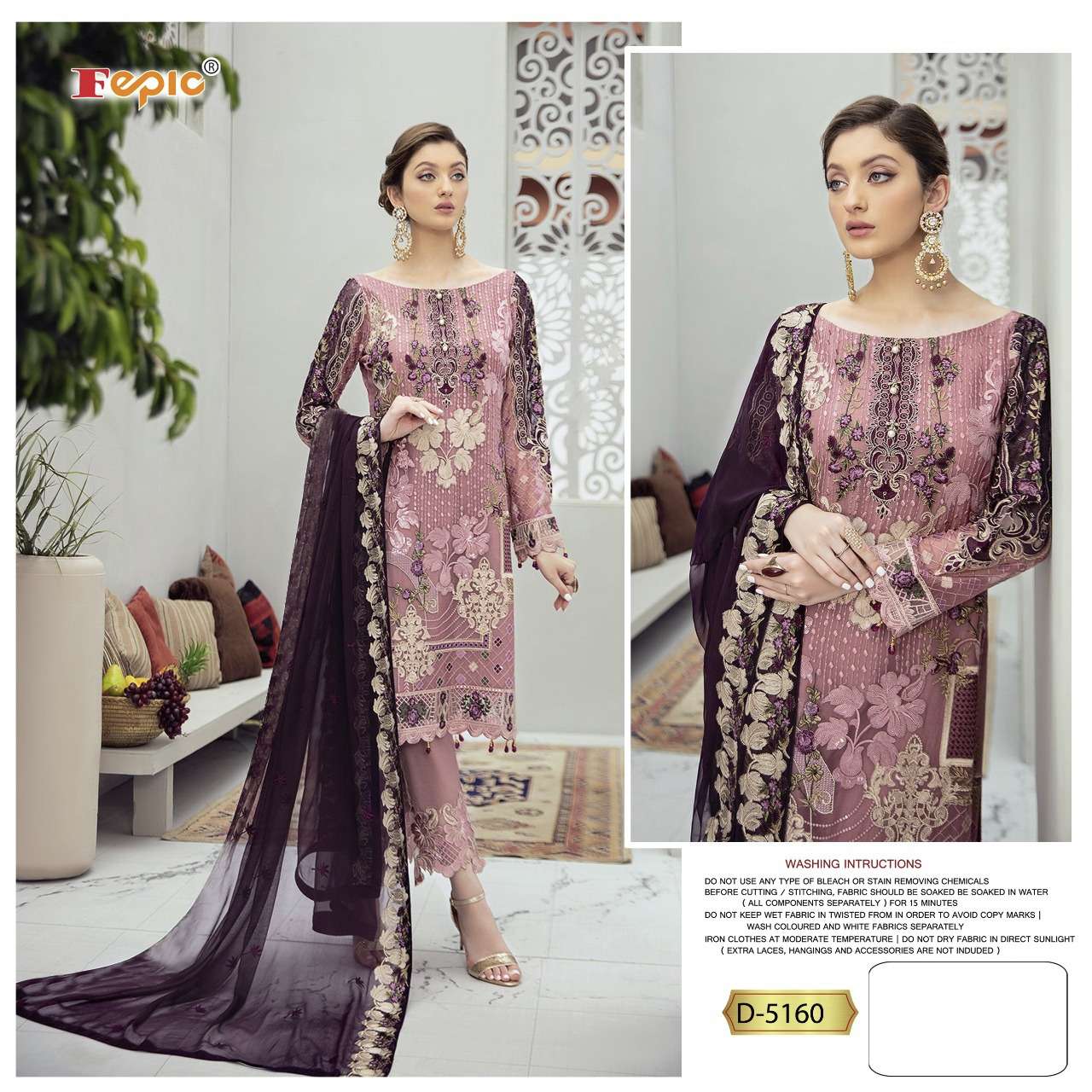 ROSEMEEN 5160 COLOURS BY FEPIC 5160-A TO 5160-C SERIES FAUX GEORGETTE PAKISTANI DRESSES