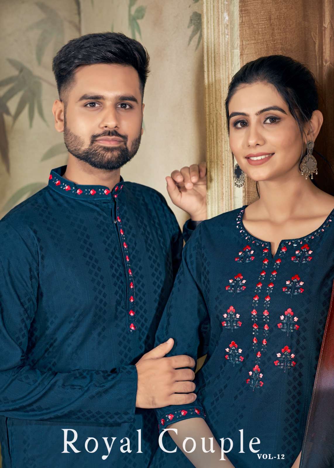 ROYAL COUPLE VOL-2 BY AQSAWHOLESALE 1001 TO 1006 SERIES VISCOSE WORK KURTA & KURTI COMBO