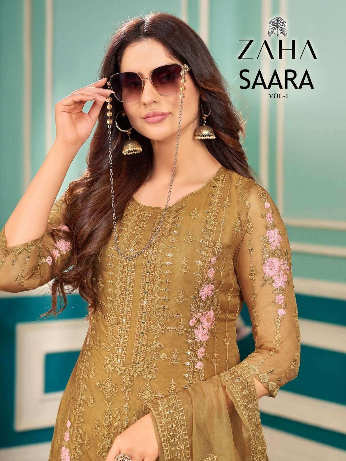 SAARA VOL-1 BY ZAHA 10200 AND 10201 SERIES ORGANZA EMBROIDERY PAKISTANI DRESSES