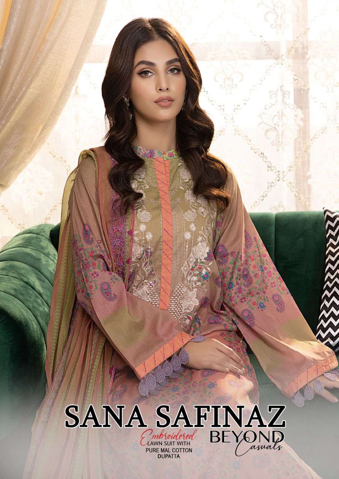 SANA SAFINAZ BEYOND CASUALS BY AQSAWHOLESALE 1115 TO 1118 SERIES LAWN PAKISTANI DRESSES