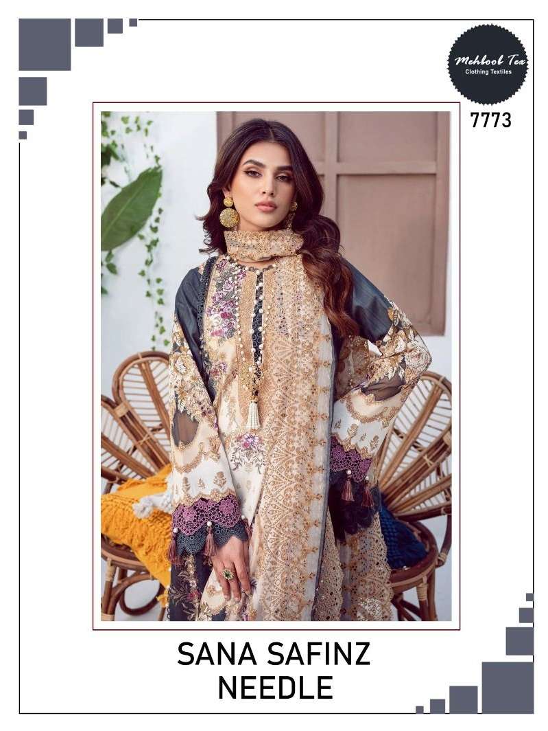 SANA SAFINAZ NEEDLE BY MEHBOOB TEX 1091 TO 1093 SERIES LAWN COTTON PAKISTANI DRESSES