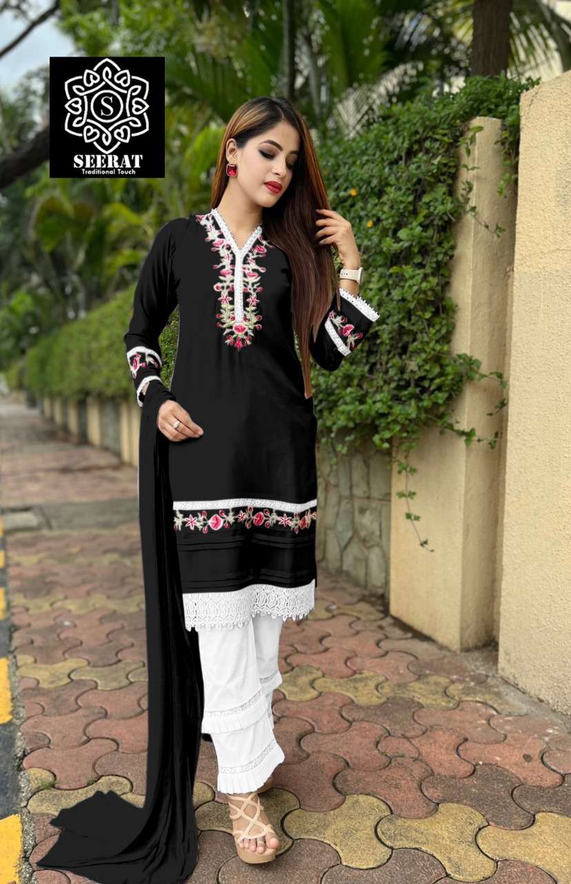 SEERAT 1100 HIT DESIGN BY AQSAWHOLESALE PURE GEORGETTE WORK STITCHED DRESS