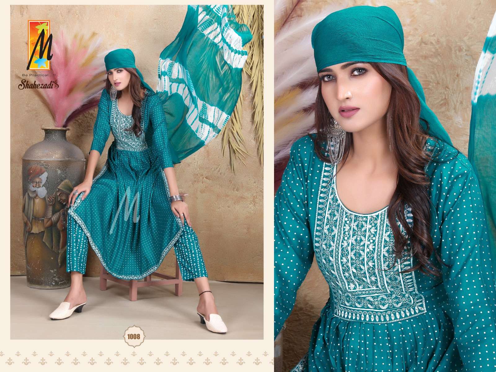 SHAHEZADI BY MASTER 1001 TO1008 SERIES RAYON EMBROIDERY STITCHED DRESSES