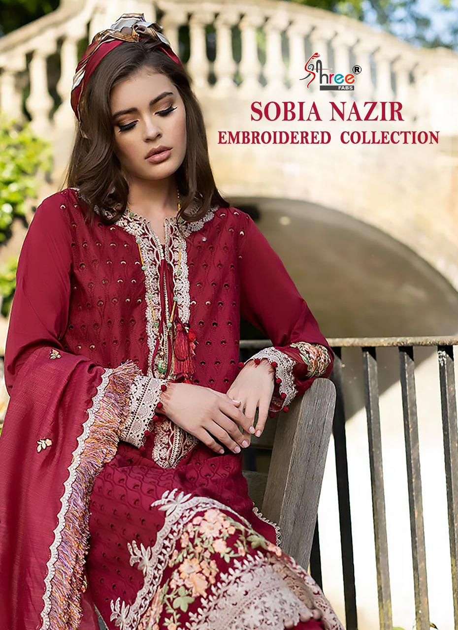 SOBIA NAZIR EMBROIDERED COLLECTION BY SHREE FABS 3118 TO 3123 SERIES COTTON PAKISTANI DRESSES