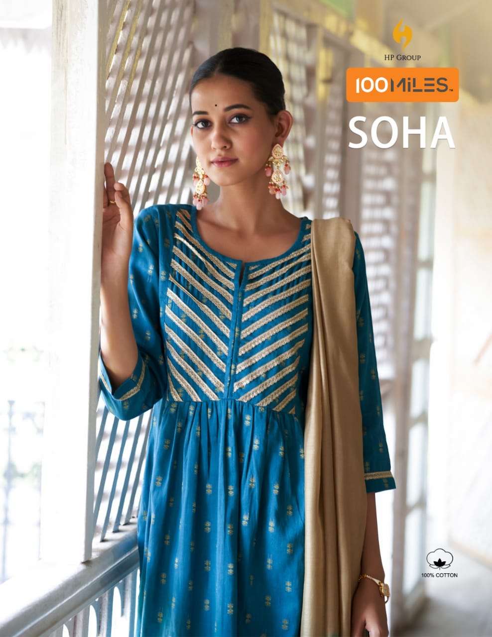 SOHA BY 100 MILES 01 TO 04 SERIES PURE COTTON JACQUARD WORK STITCHED DRESSES