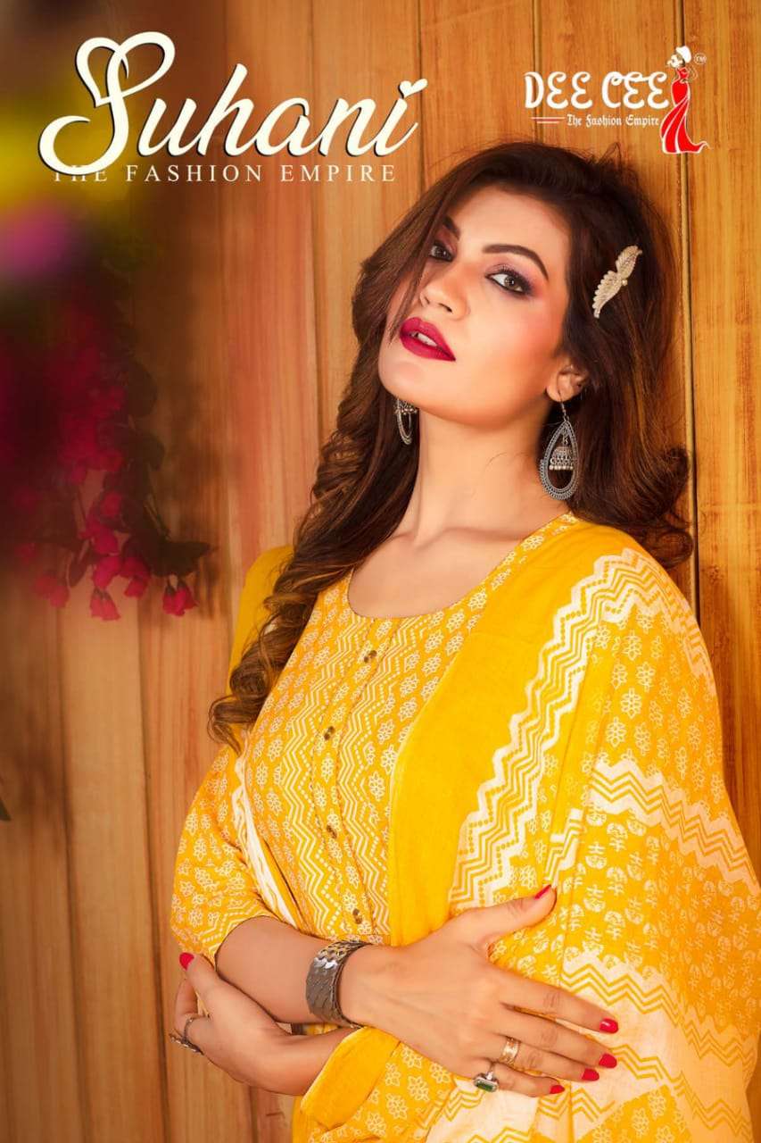 SUHANI BY DEE CEE 101 TO 106 SERIES CAMBRIC COTTON PRINT STTICHED DRESSES