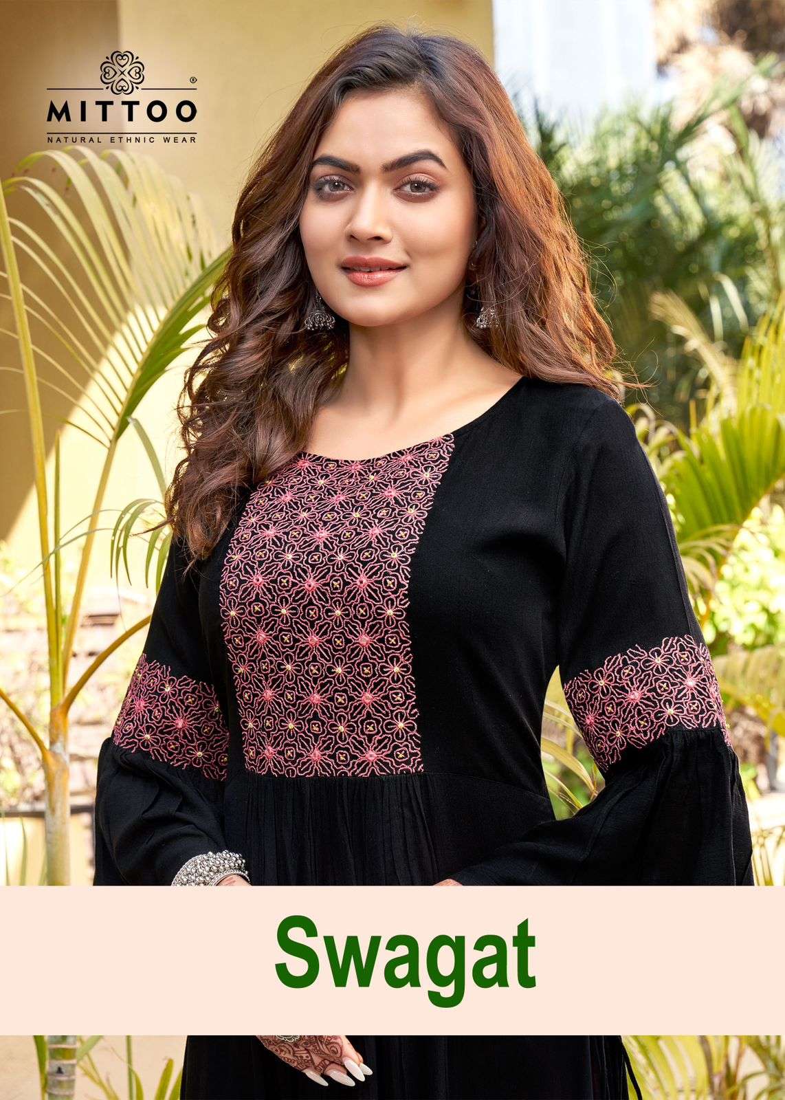 SWAGAT BY MITTOO 2001 TO 2006 SERIES RAYON EMBRODIERY WORK LONG KURTIS