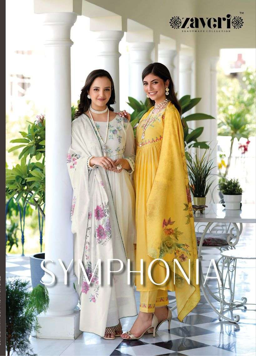 SYMPHONIA BY ZAVERI 1189 TO 1192 SERIES PURE MAL COTTON EMBROIDERY STITCHED DRESSES