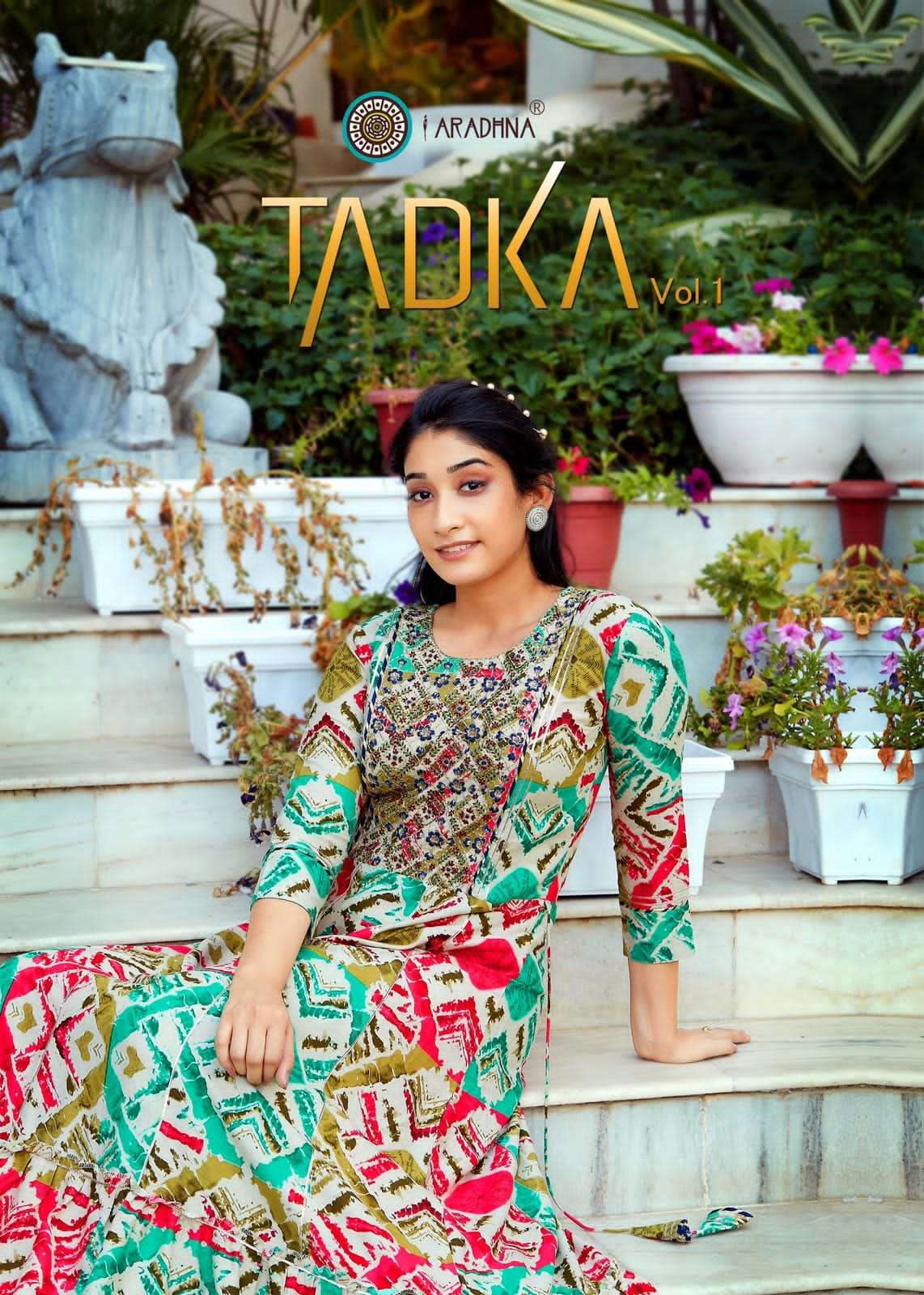 TADKA VOL-1 BY ARADHNA 1001 TO 1010 SERIES RAYON EMBROIDERY GOWNS