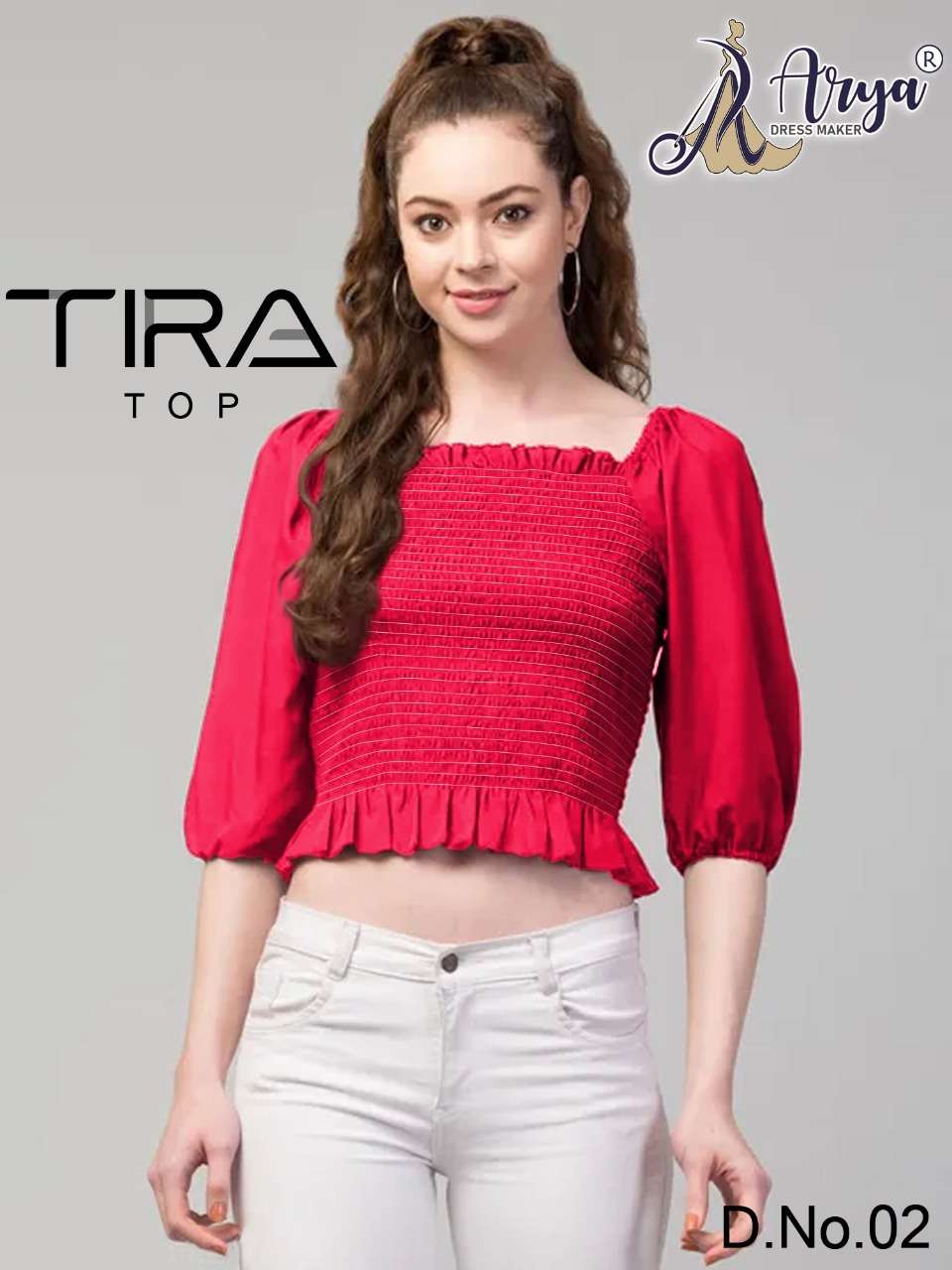 TIRA TOP BY ARYA DRESS MAKER 01 TO 06 SERIES HEAVY CREPE THREAD WORK TOPS