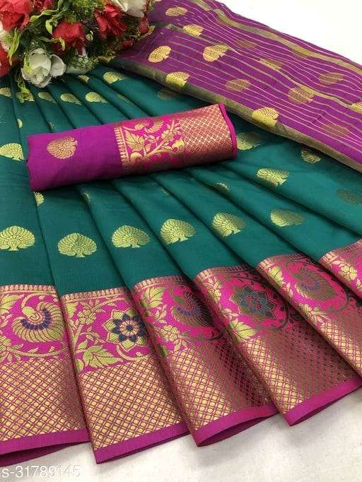 VARNI SILK BY AQSAWHOLESALE SOFT BANARASI SILK FESTIVE WEAR SAREES