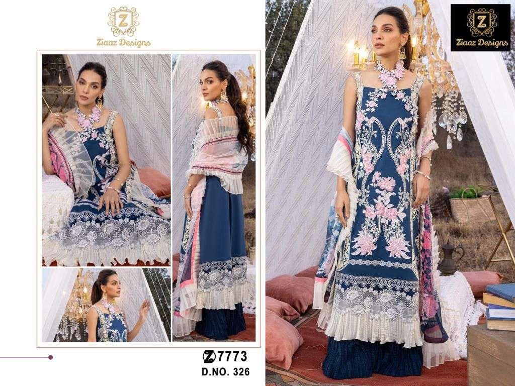 Z-326 HIT DESIGN BY ZIAAZ DESIGS RAYON EMBROIDERY WORK PAKISTANI DRESS