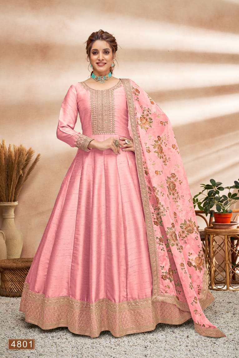 AANAYA VOL-148 BY TWISHA 4801 TO 4804 SERIES ART SILK EMBROIDERY ANARKALI DRESSES