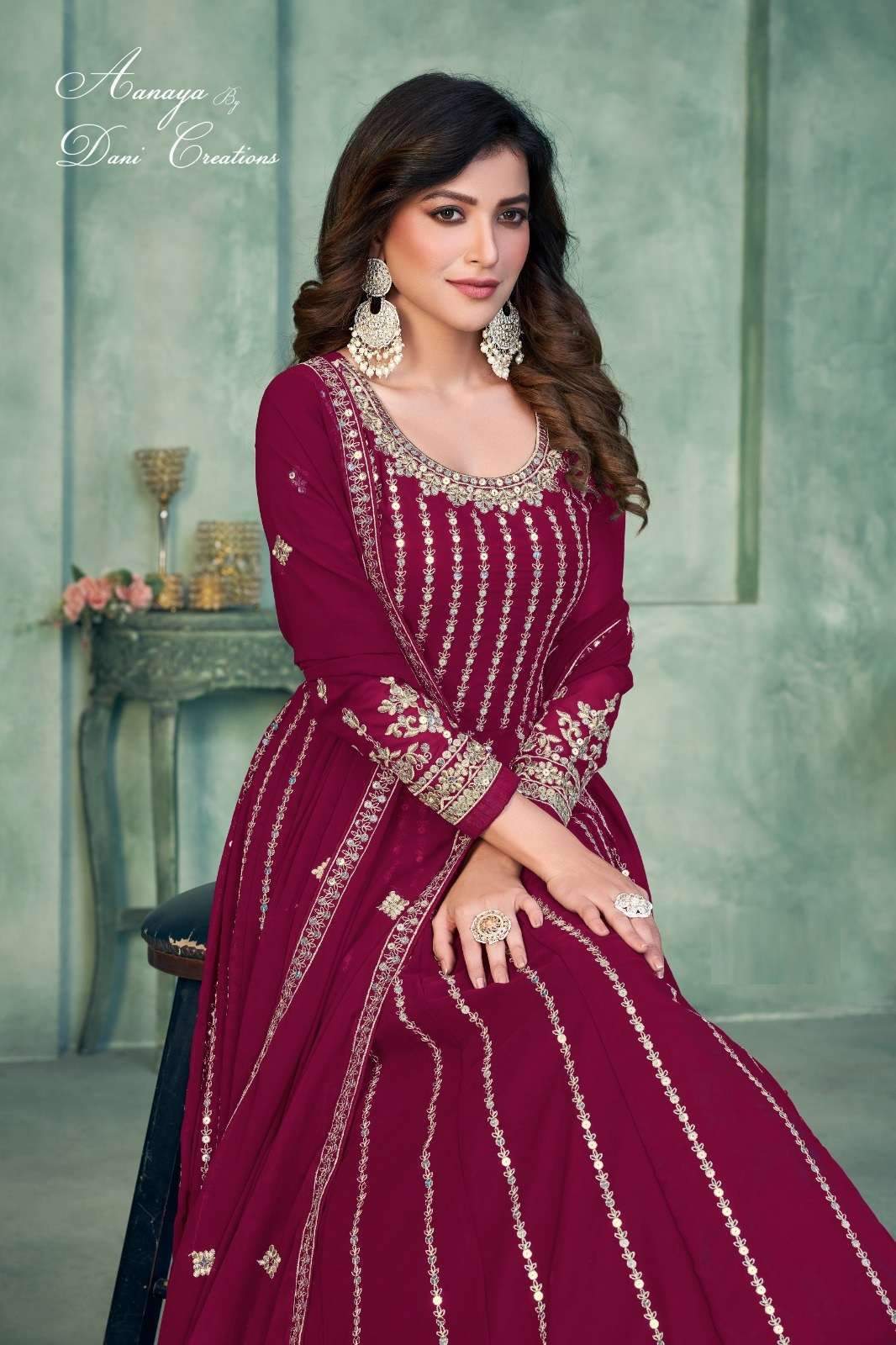 AANAYA VOL-165 BY TWISHA 6501 TO 6504 SERIES FAUX GEORGETTE WORK ANARKALI DRESSES