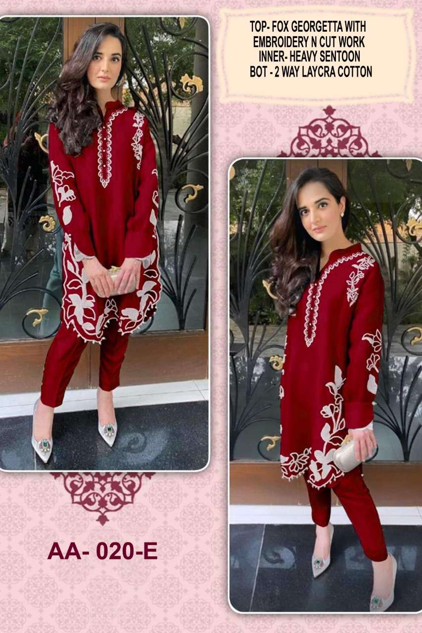 AARSH 20 COLOUURS BY AQSAWHOLESALE GEORGETTE HEAVY WORK READYMADE PAKISTANI DRESSES