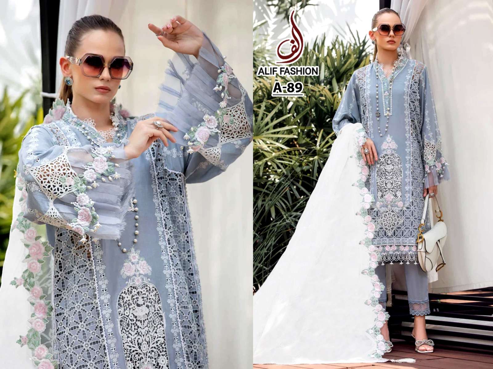 AF-89 HIT DESIGN BY ALIF FASHION CAMBRIC COTTON EMBRODIERY PAKISTANI DRESS