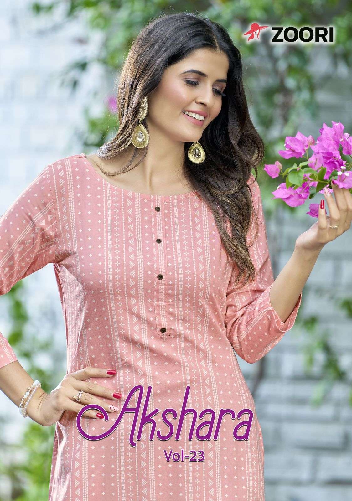 AKSHARA VOL-23 BY ZOORI 1134 TO 1139 SERIES RAYON PRINT WORK KURTIS