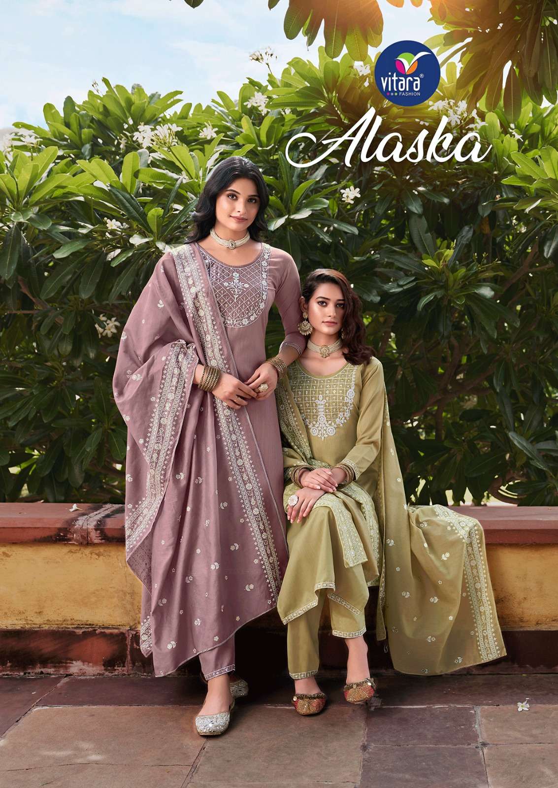 ALASKA BY VITARA FASHION 1001 TO 1004 SERIES TESLA HEAVY EMBROIDERY READYMADE DRESSES