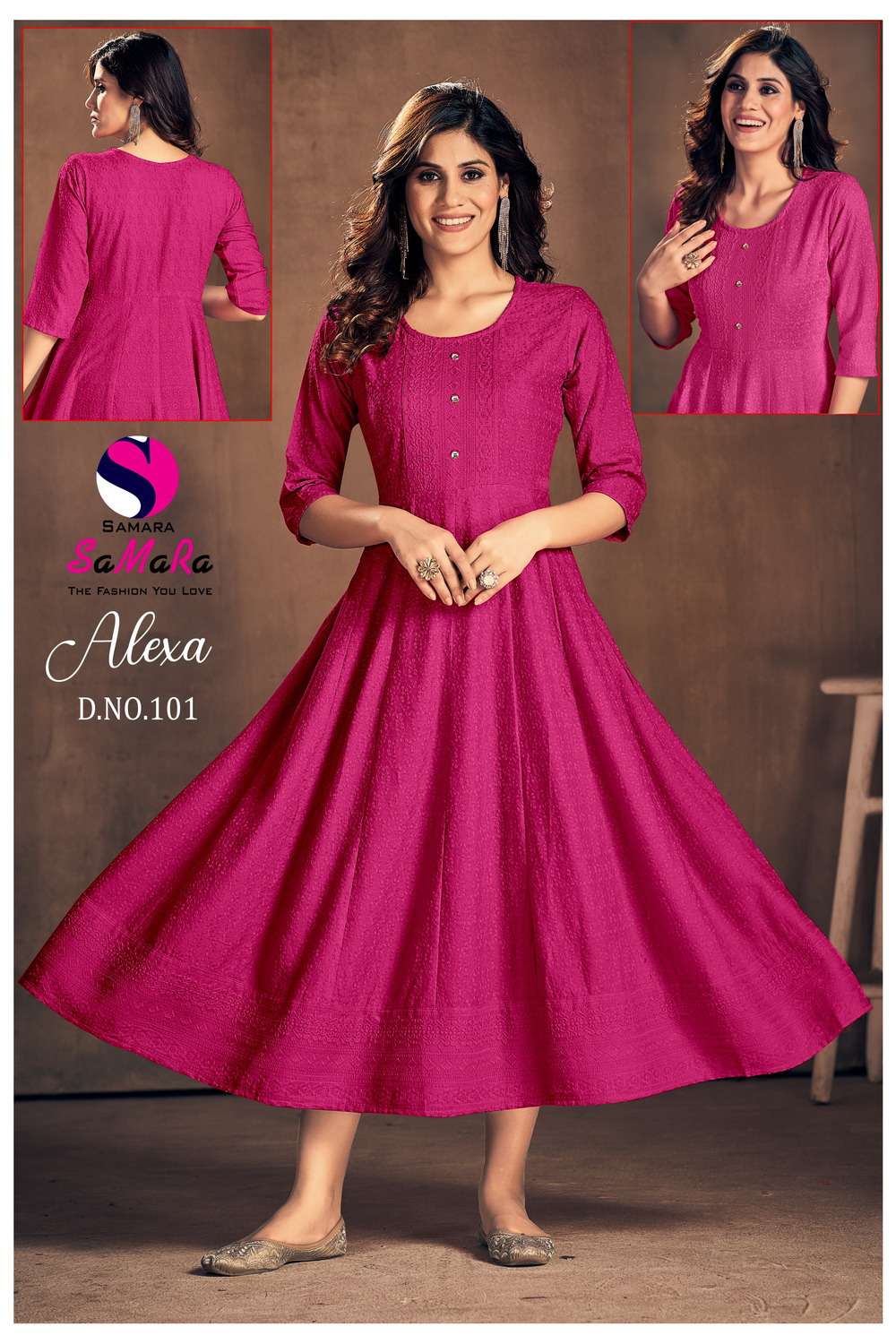 ALEXA BY SAMARA 101 TO 116 SERIES RAYON SCHIFLI WORK GOWNS