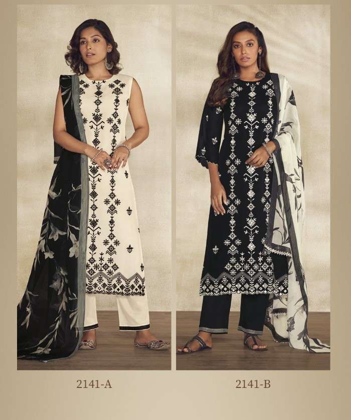 ANSHI BY OMTEX 2141-A AND 2141-B SERIES ORGANZA HEAVY EMBROIDERY WORK DRESSES