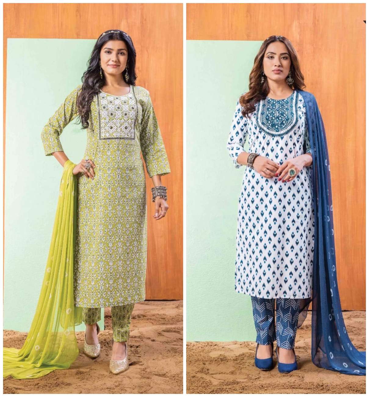 ANTRA BY YOU PURE COTTON PRINT EMBROIDERY READYMADE DRESSES