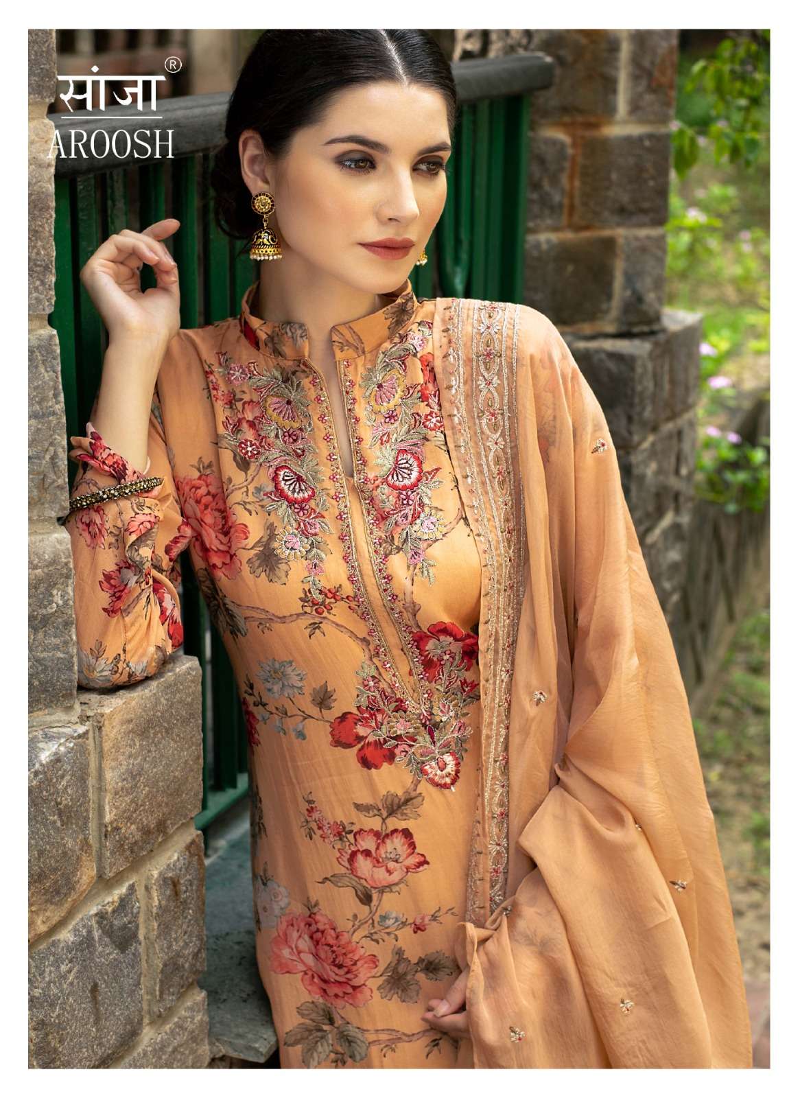 AROOSH BY SAANJA 1909 TO 1914 SERIES PASHMINA EMBROIDERY WORK DRESSES