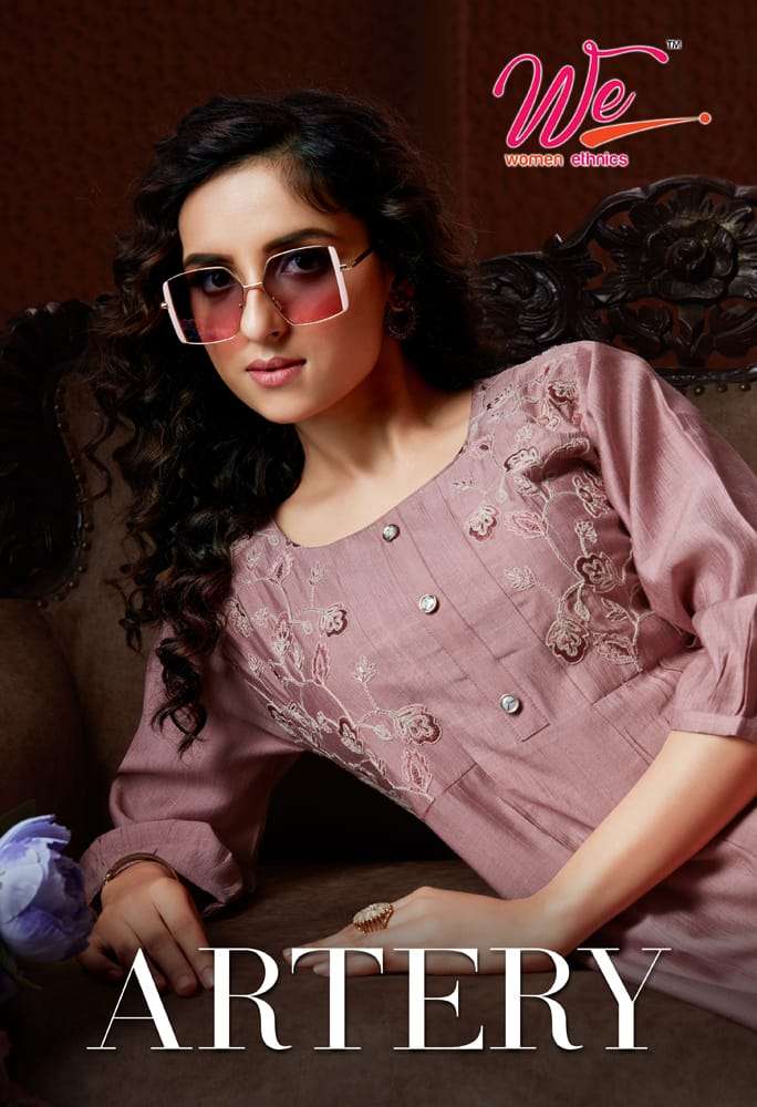 ARTERY BY WE 1501 TO 1506 SERIES VISCOSE EMBROIDERY WORK KURTIS