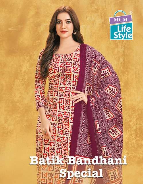 BATIK BANDHANI SPECIAL BY MCM LIFESTYLE 9108 TO 9119 SERIES COTTON PRINT DRESSES